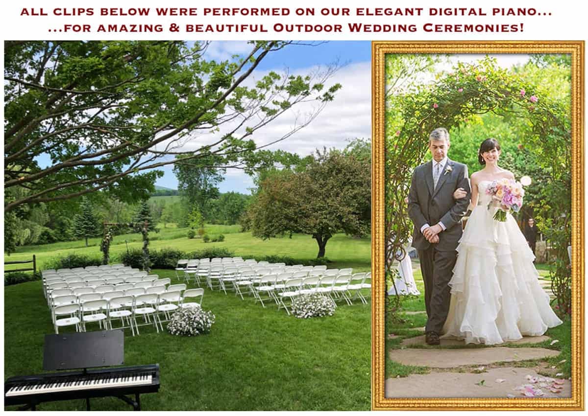 A Beautiful Outdoor Ceremony Accompanied by Beautiful Piano Music!